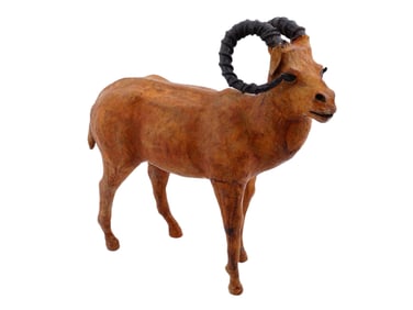 GENUINE LEATHER WRAPPED HAND TOOLED FIGURE OF RAM