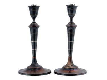 PAIR OF VINTAGE SILVER PLATED CANDLE STICKS
