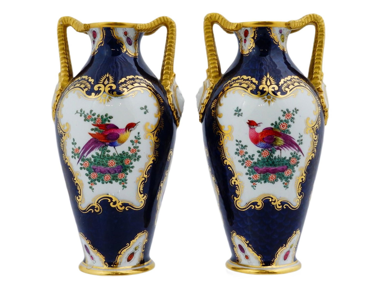 ANTIQUE ENGLISH ROYAL WORCESTER PORCELAIN VASES SET (1 of 8)