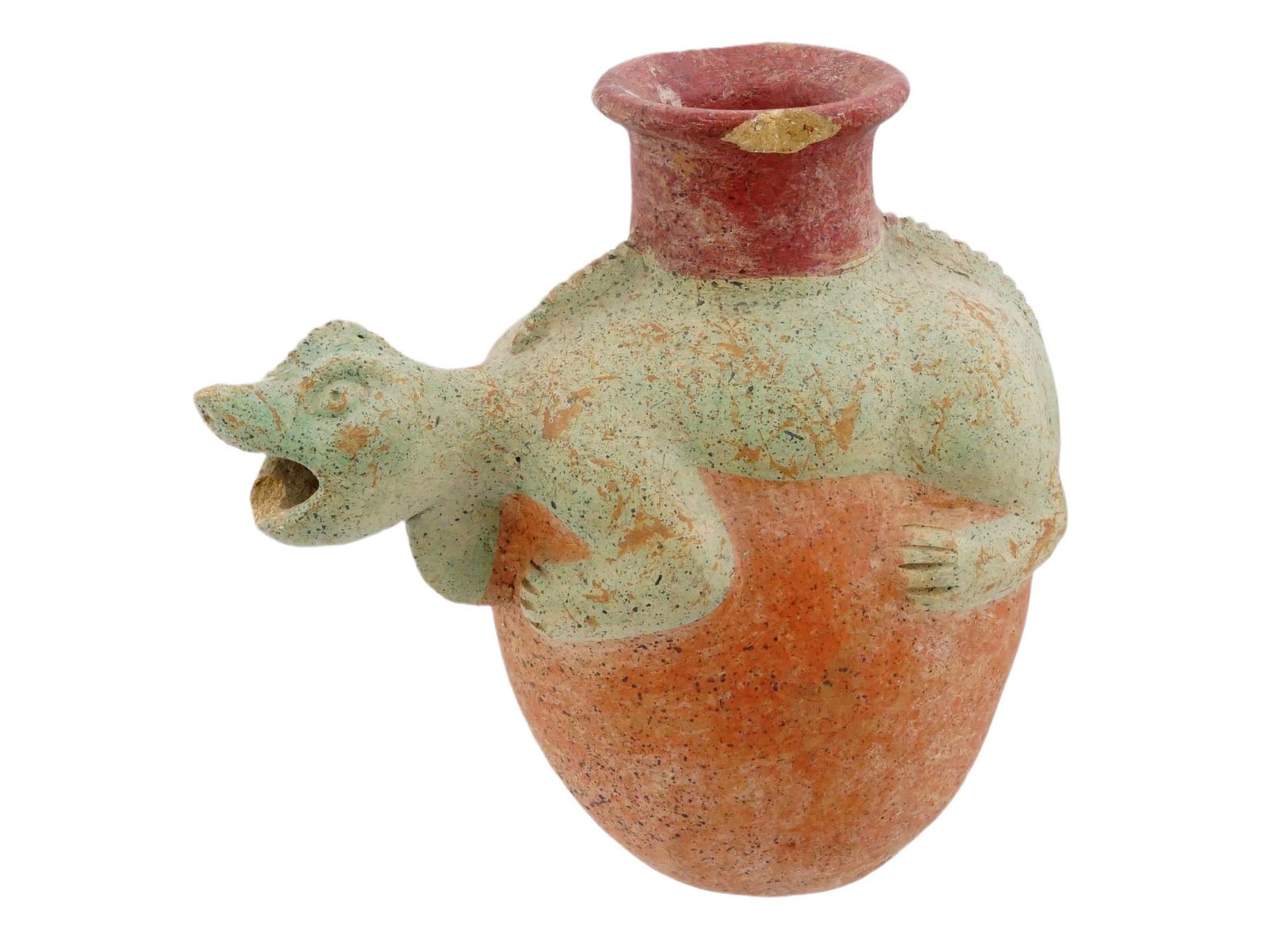 PRE COLUMBIAN STYLE TERRACOTTA POTTERY FIGURAL VASE (1 of 8)