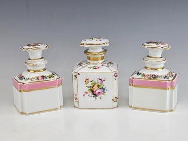 ANTIQUE FRENCH SEVRES STYLE PORCELAIN PERFUME BOTTLES