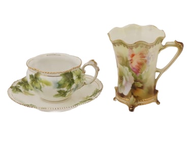 LOT R S PRUSSIA PORCELAIN CHOCOLATE COFFEE CUP SAUCER