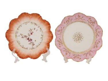 ANTIQUE FRENCH LIMOGES PORCELAIN OYSTER PLATES