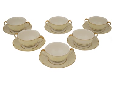 FRENCH LIMOGES HAVILAND PORCELAIN TEACUPS AND SAUCERS