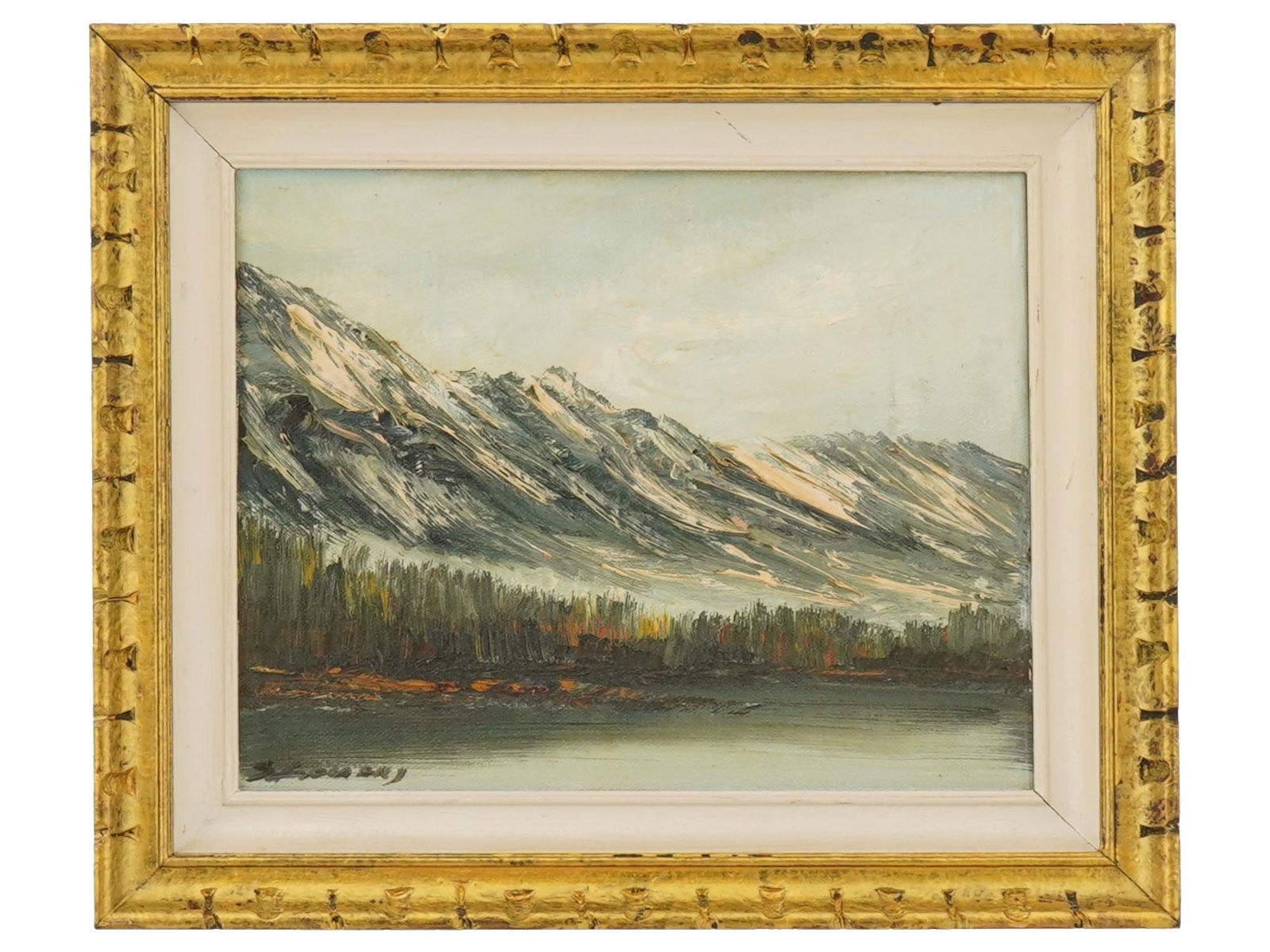 MOUNTAIN LANDSCAPE OIL PAINTING SIGNED (1 of 4)