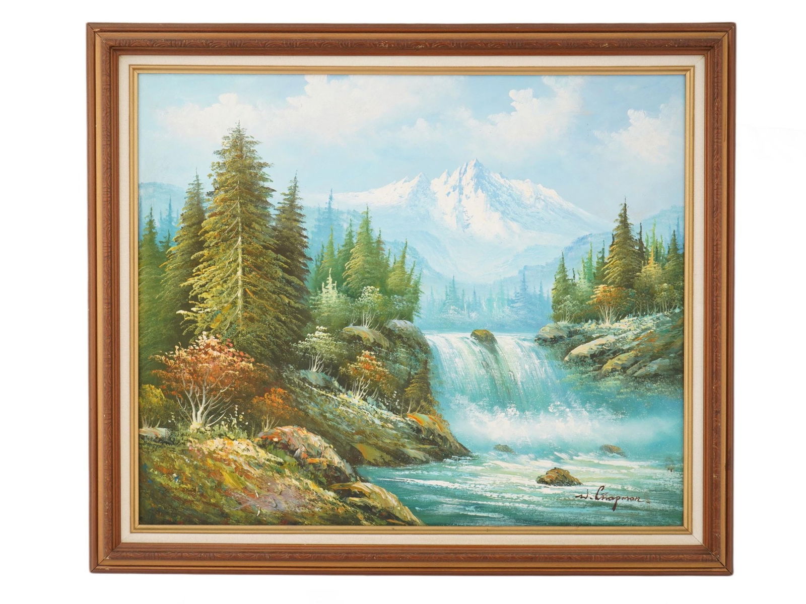 LANDSCAPE OIL PAINTING SIGNED W CHAPMAN (1 of 4)