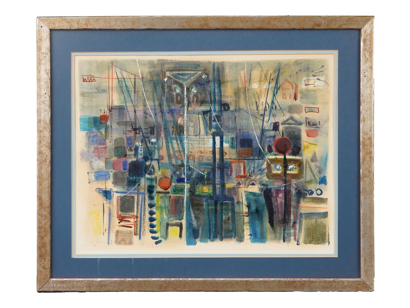 MIXED MEDIA ABSTRACT PAINTING SIGNED SHANE ADMAN 1964 (1 of 4)