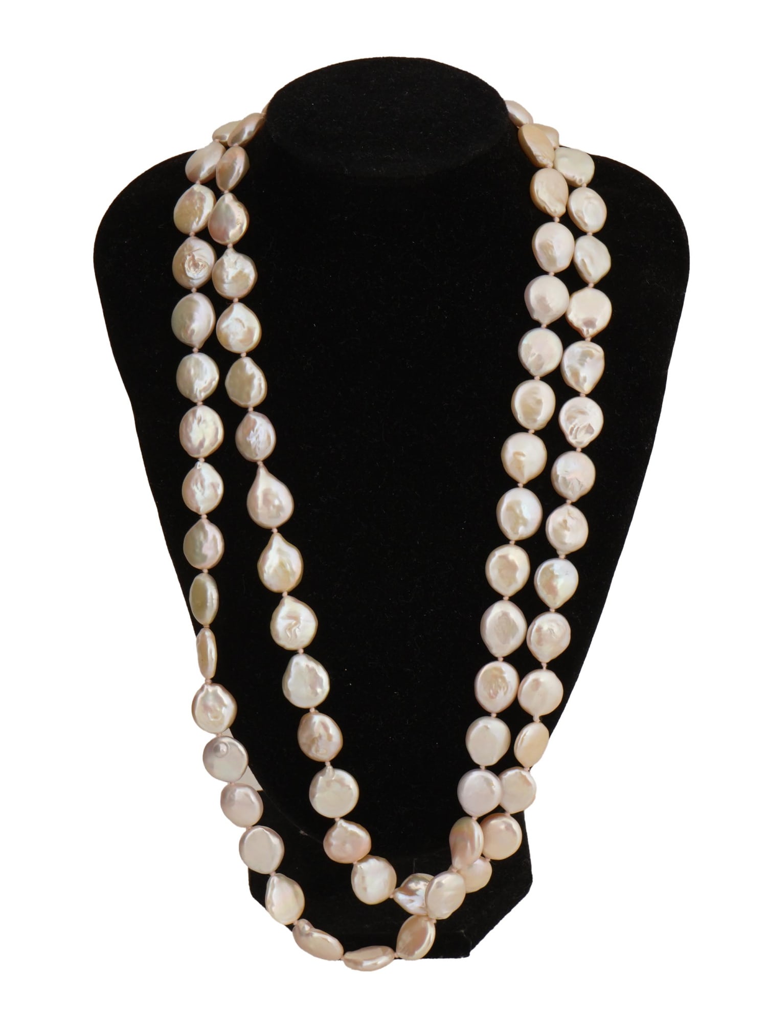 LARGE VINTAGE BAROQUE DOUBLE ROW PEARL NECKLACE (1 of 5)