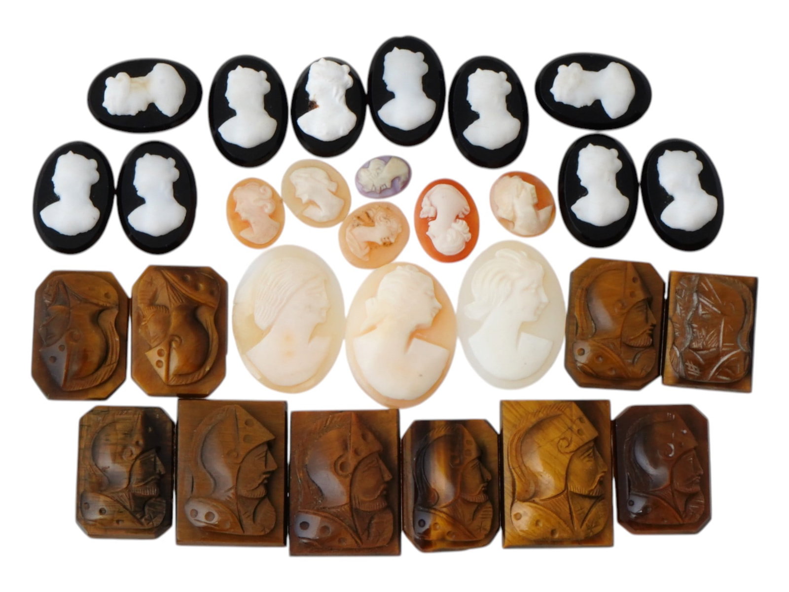 COLLECTION OF ANTIQUE HAND CARVED CAMEOS (1 of 2)