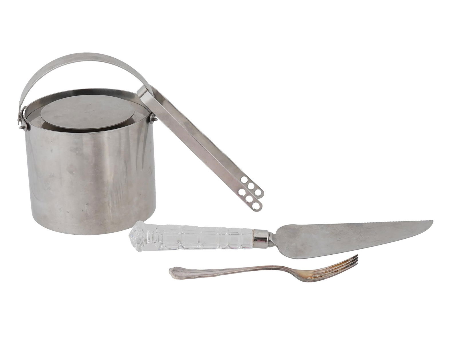 STELTON STAINLESS STEEL ICE BUCKET AND FLATWARE (1 of 13)