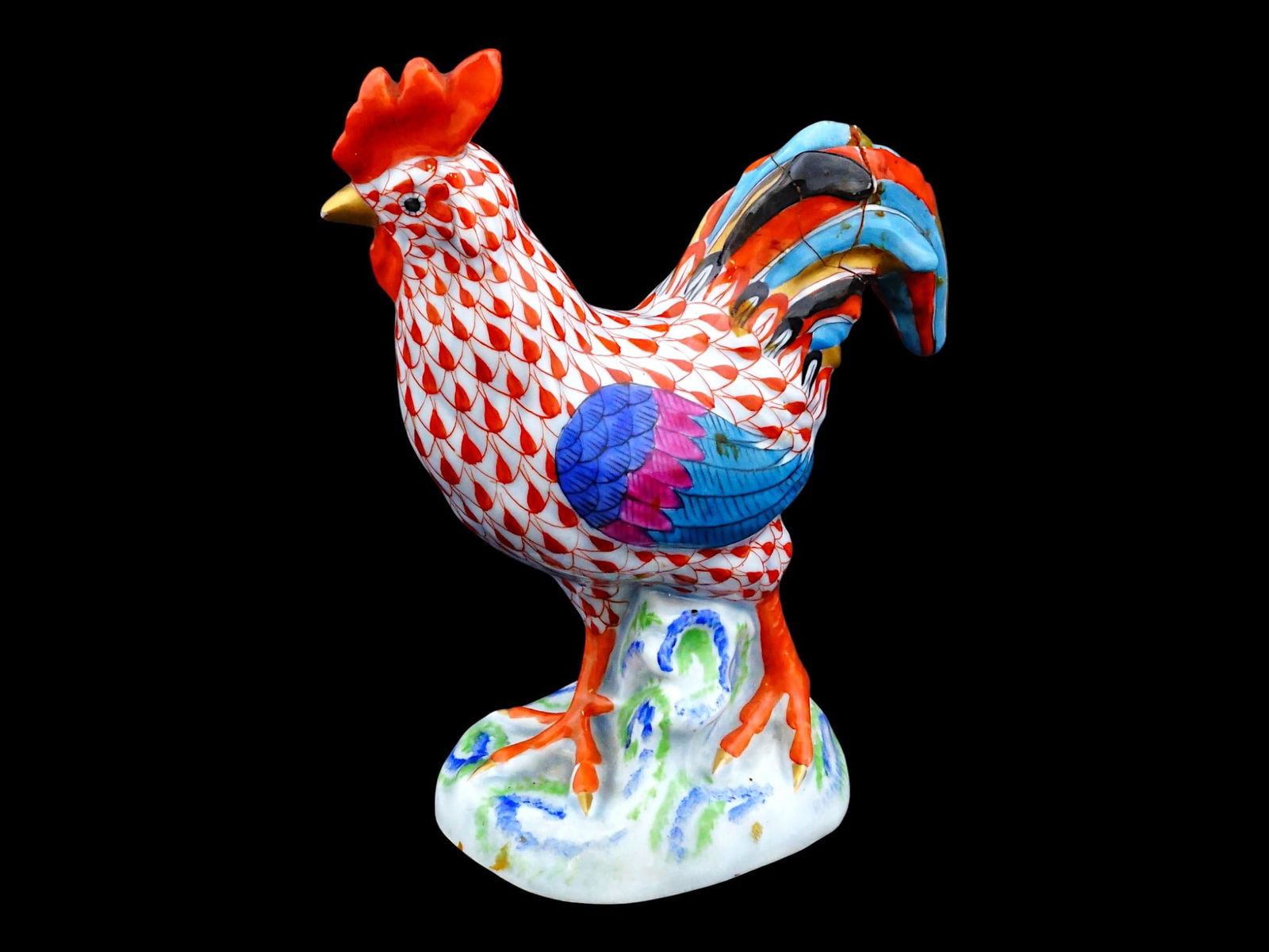 HEREND HUNGARY HAND PAINTED PORCELAIN ROOSTER FIGURINE (1 of 9)