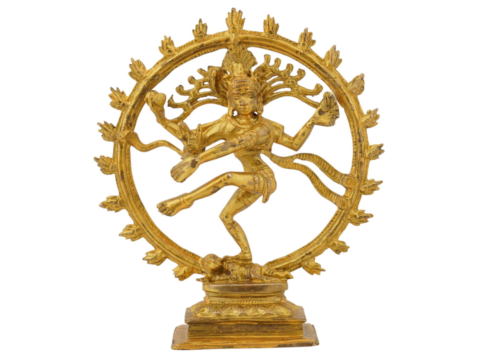 SHIVA NATARAJA BRONZE AND GOLD LEAF SCULPTURE (1 of 6)