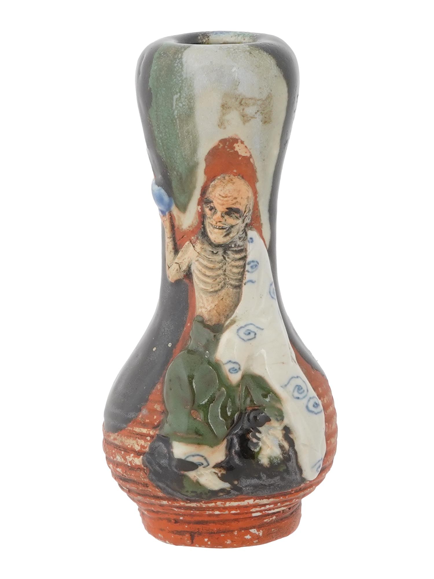 VINTAGE JAPANESE SUMIDA GAWA DRIP GLAZED CERAMIC VASE (1 of 7)