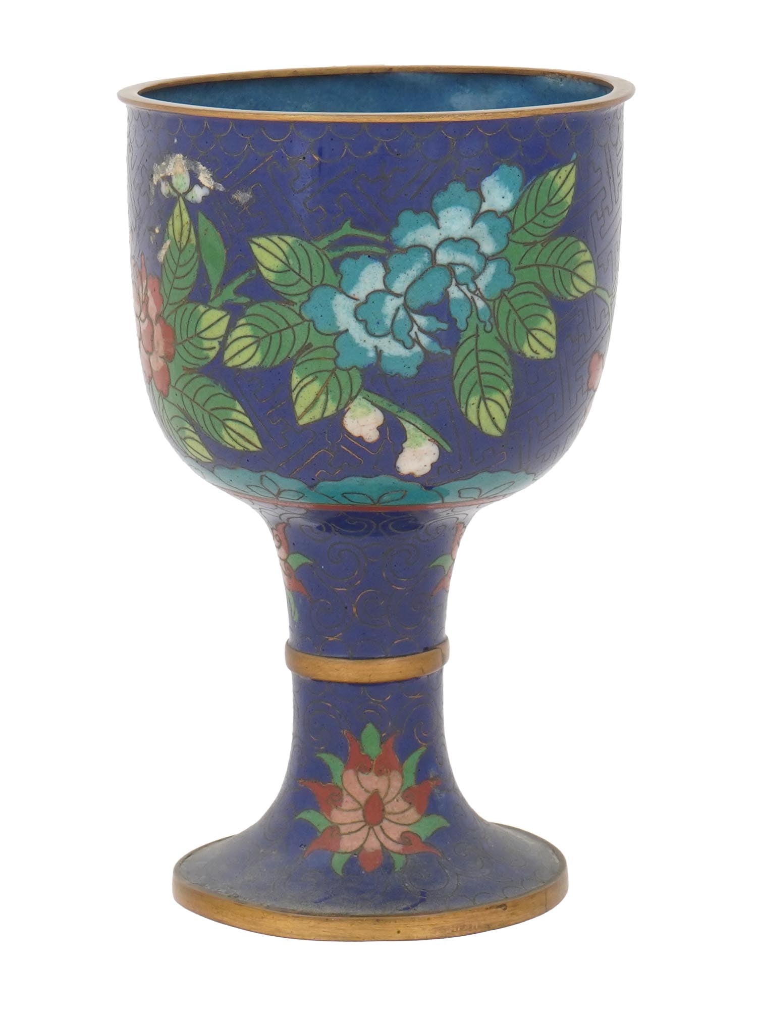 VINTAGE CHINESE ORNAMENTAL CLOISONNE ENAMEL GOBLET (1 of 8)