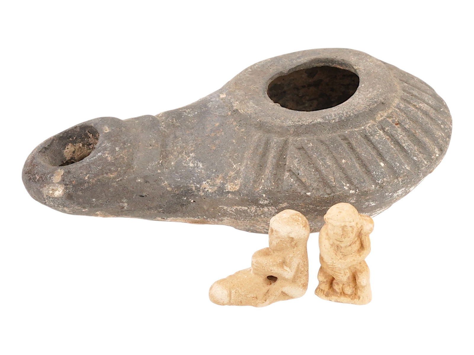 ANCIENT MIDDLE EAST LAMP AND EGYPTIAN AMULET PENDANTS (1 of 7)