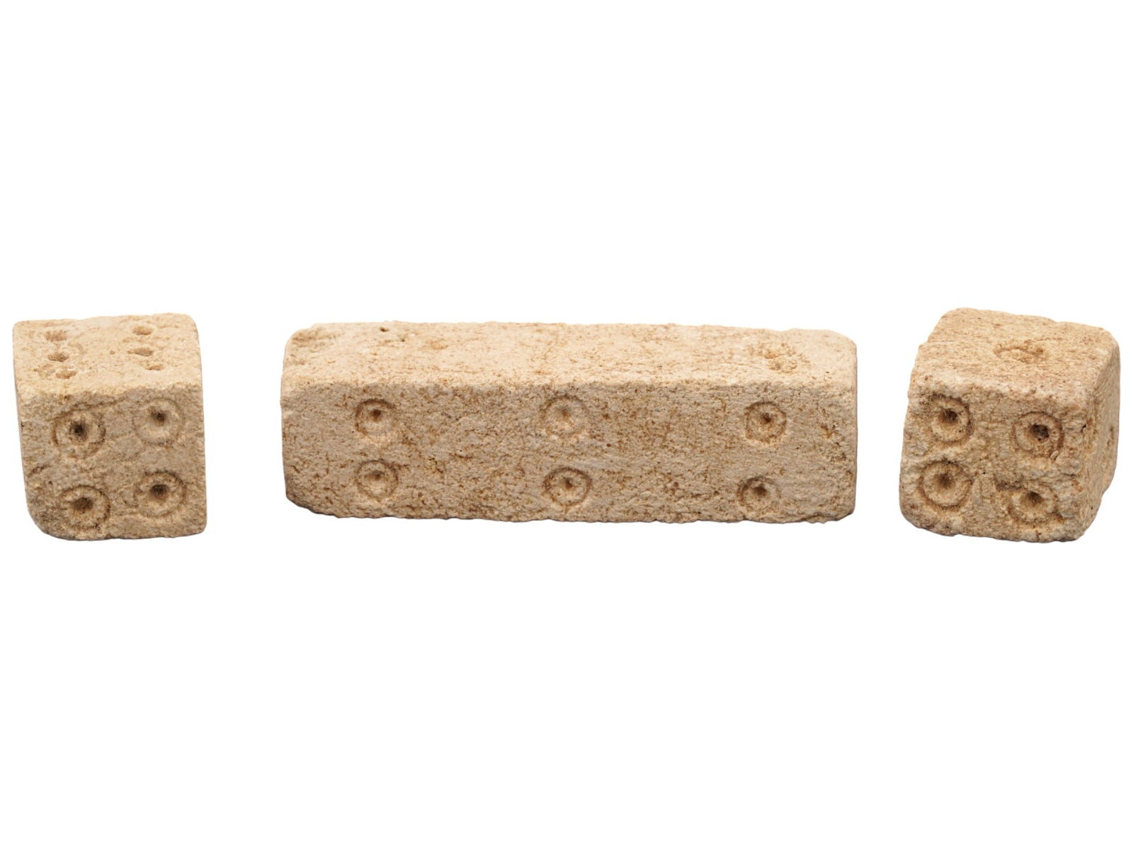 THREE ANCIENT ROMAN CARVED STONE DICE CA 100 TO 300 AD (1 of 5)