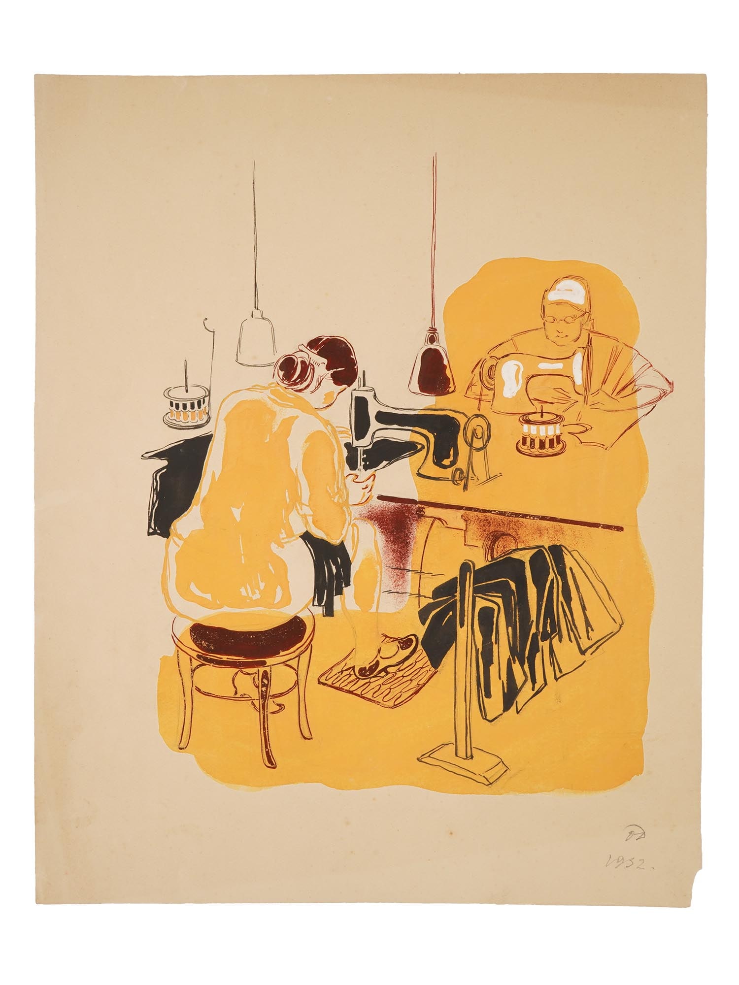 1932 SOVIET ERA MIXED MEDIA PAINTING BY OLGA DEINEKO (1 of 4)