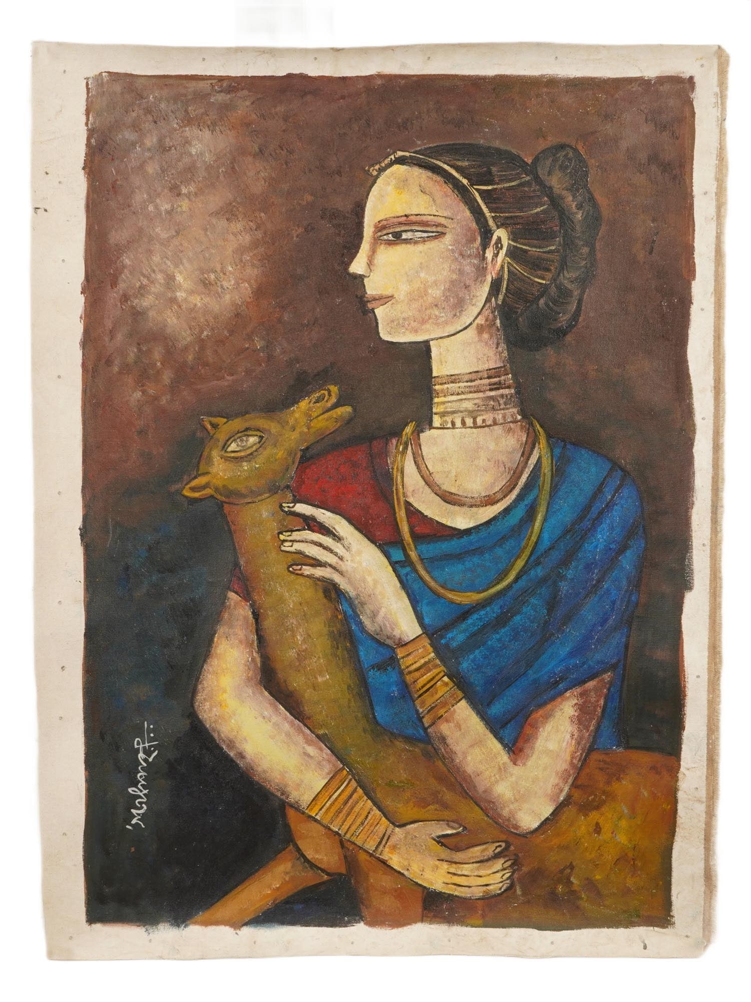 GANESH PYNE INDIAN PORTRAIT PAINTING WITH COA (1 of 5)