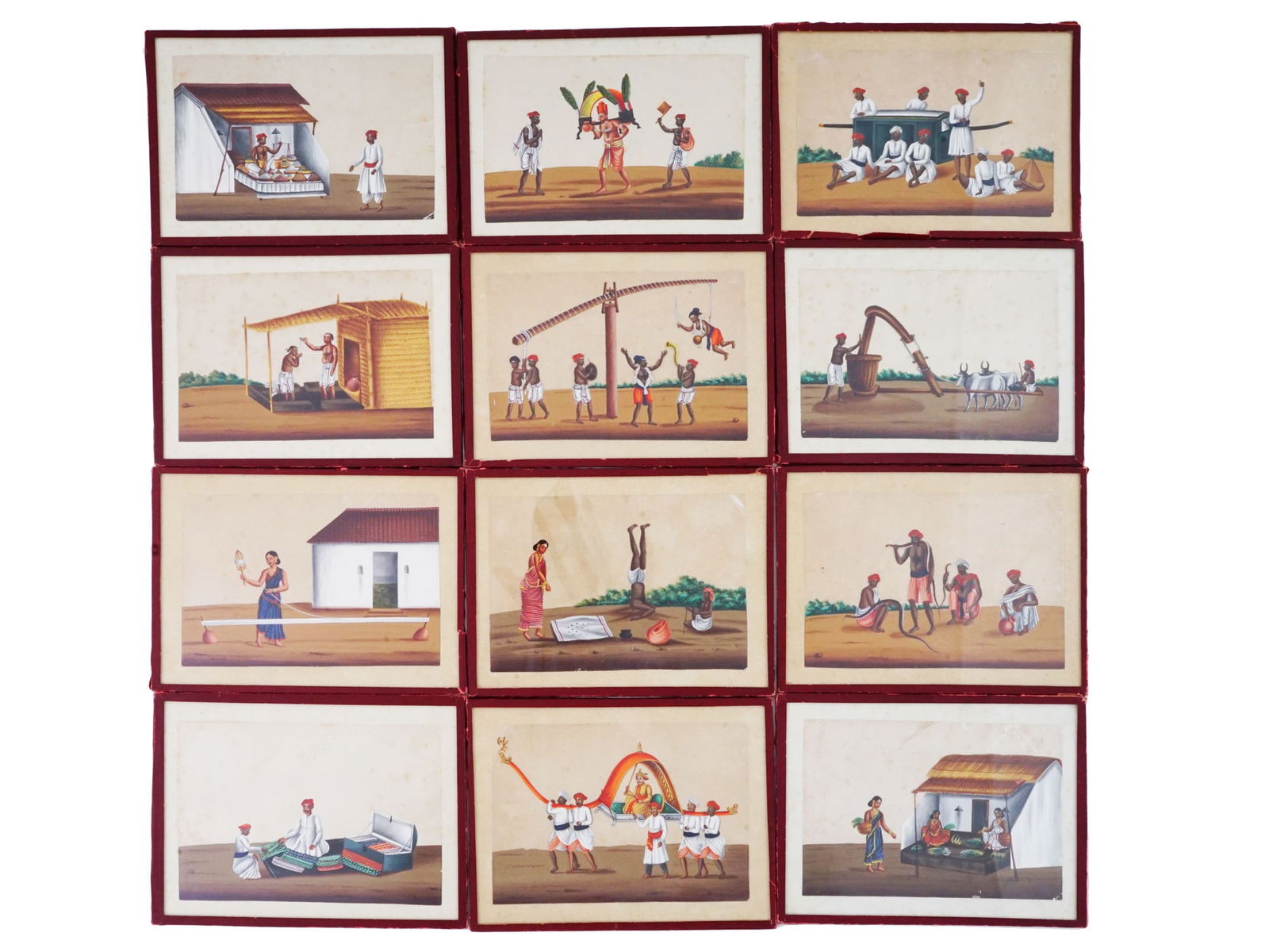 ANTIQUE INDIAN COMPANY SCHOOL MINIATURE PAINTINGS (1 of 6)