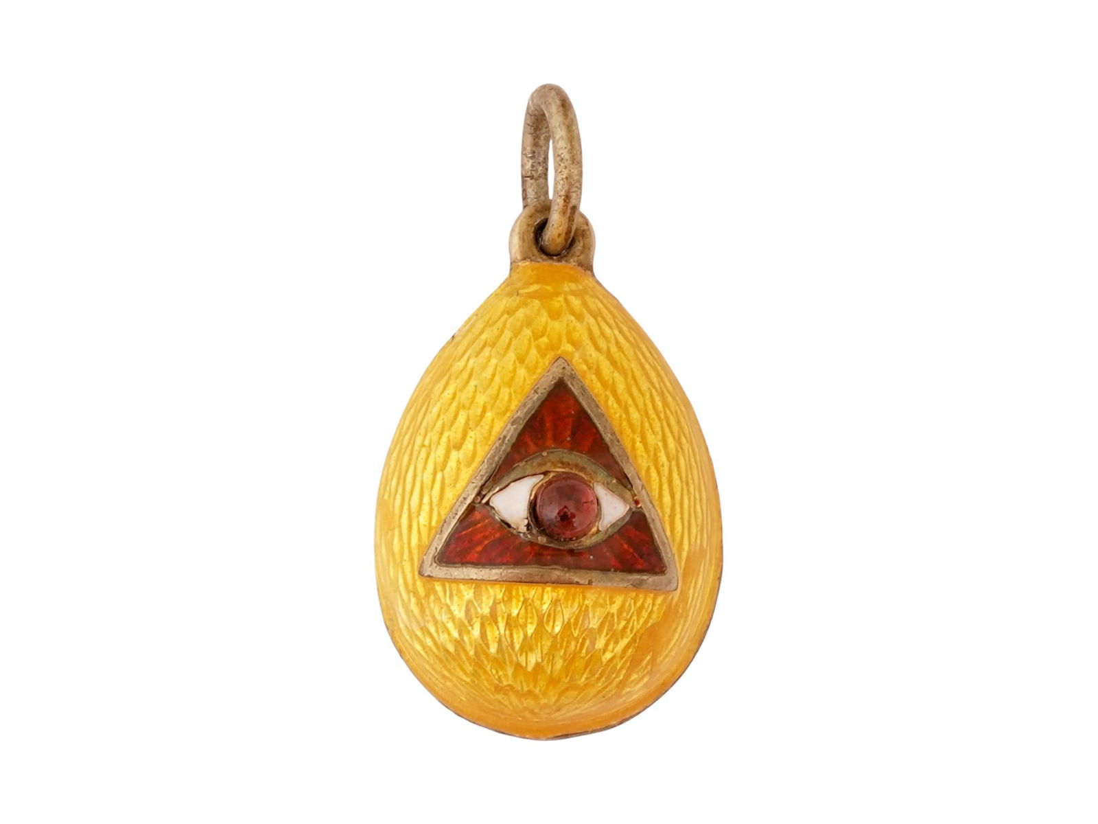 RUSSIAN SILVER ENAMEL EASTER EGG PENDANT WITH GEMSTONE (1 of 5)
