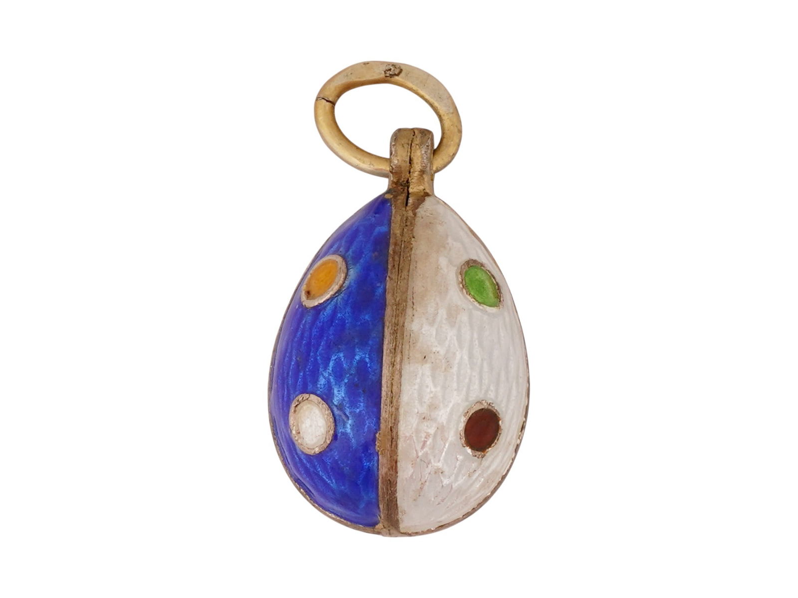 RUSSIAN SILVER AND GUILLOCHE ENAMEL EASTER EGG PENDANT (1 of 5)