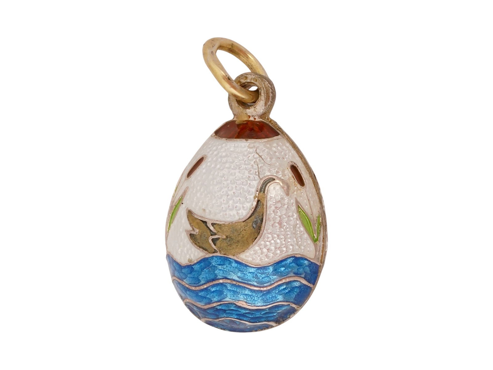 RUSSIAN SILVER GUILLOCHE ENAMEL EASTER EGG PENDANT (1 of 5)