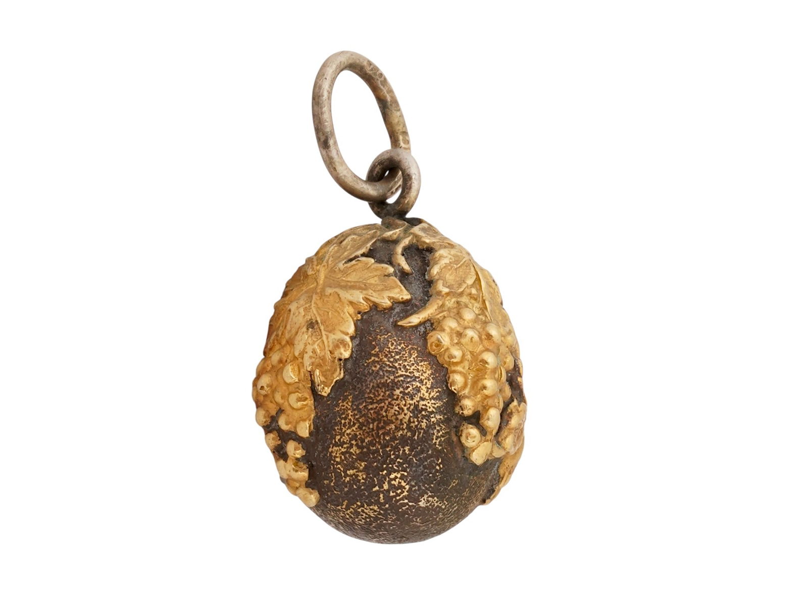 RUSSIAN GILT SILVER GRAPE EASTER EGG PENDANT - 4