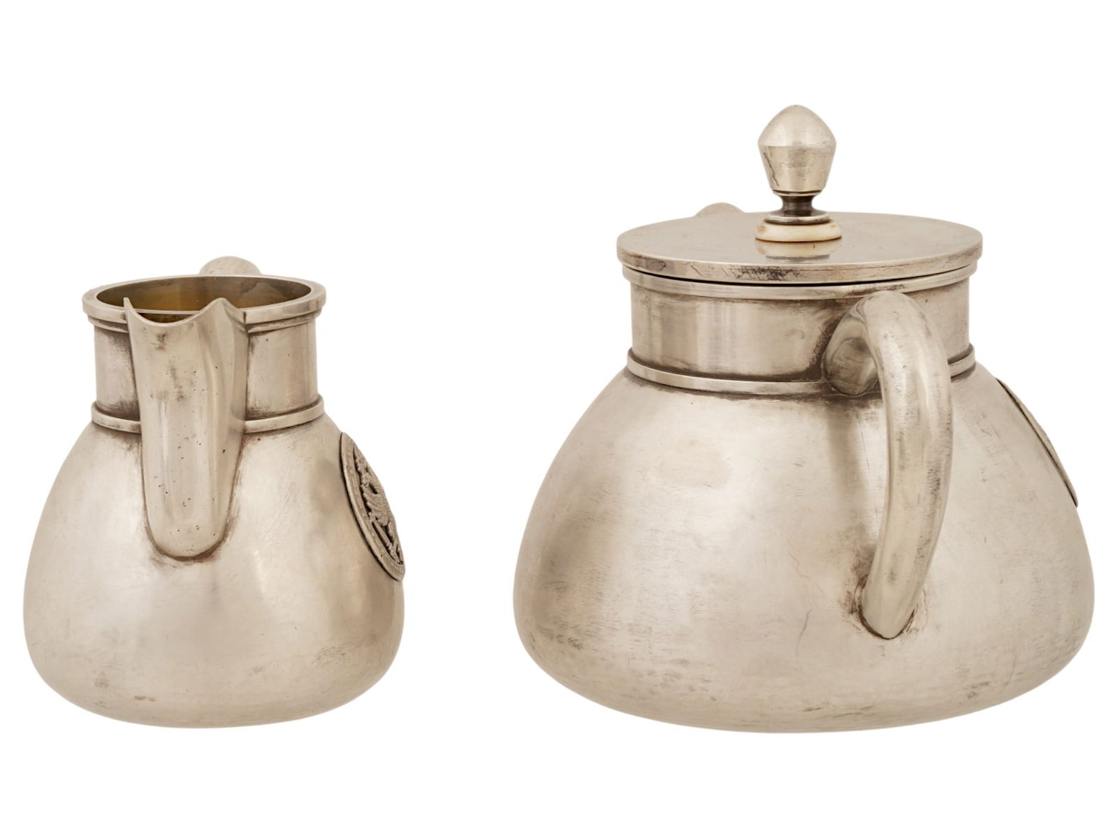 RUSSIAN SILVER IMPERIAL PRESENTATION 5 PIECES TEA SET - 7