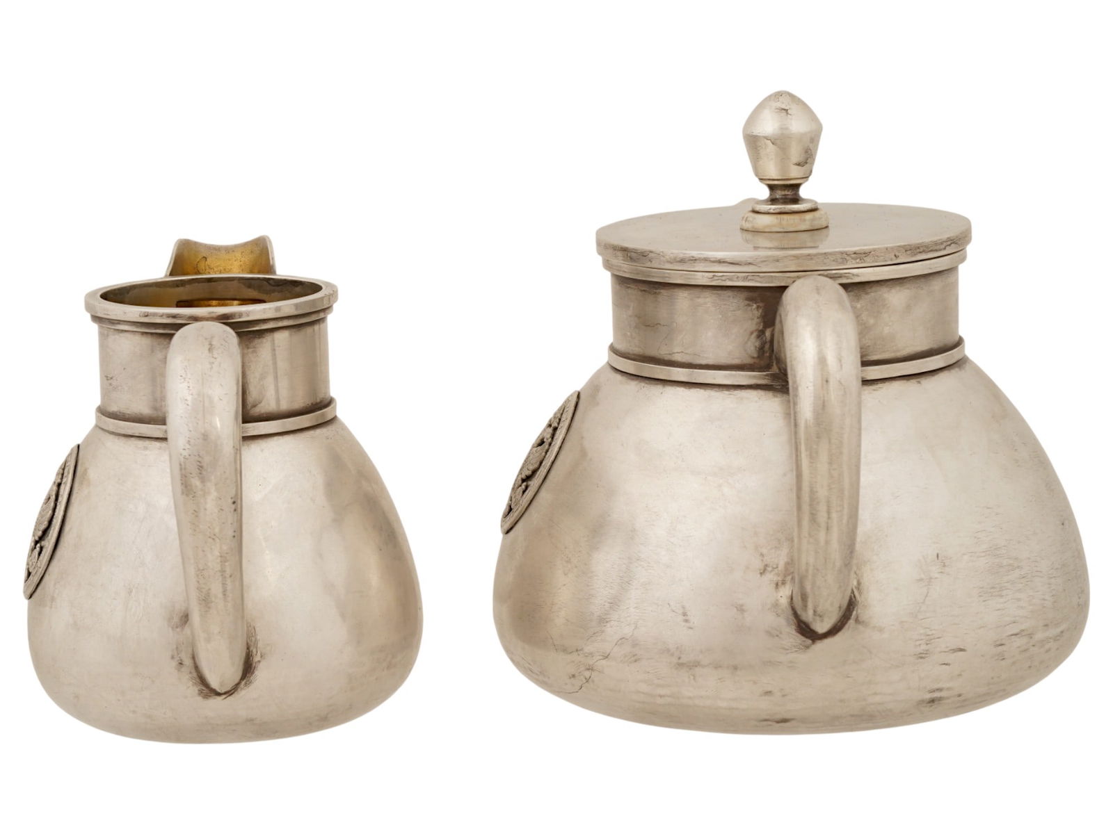 RUSSIAN SILVER IMPERIAL PRESENTATION 5 PIECES TEA SET - 9