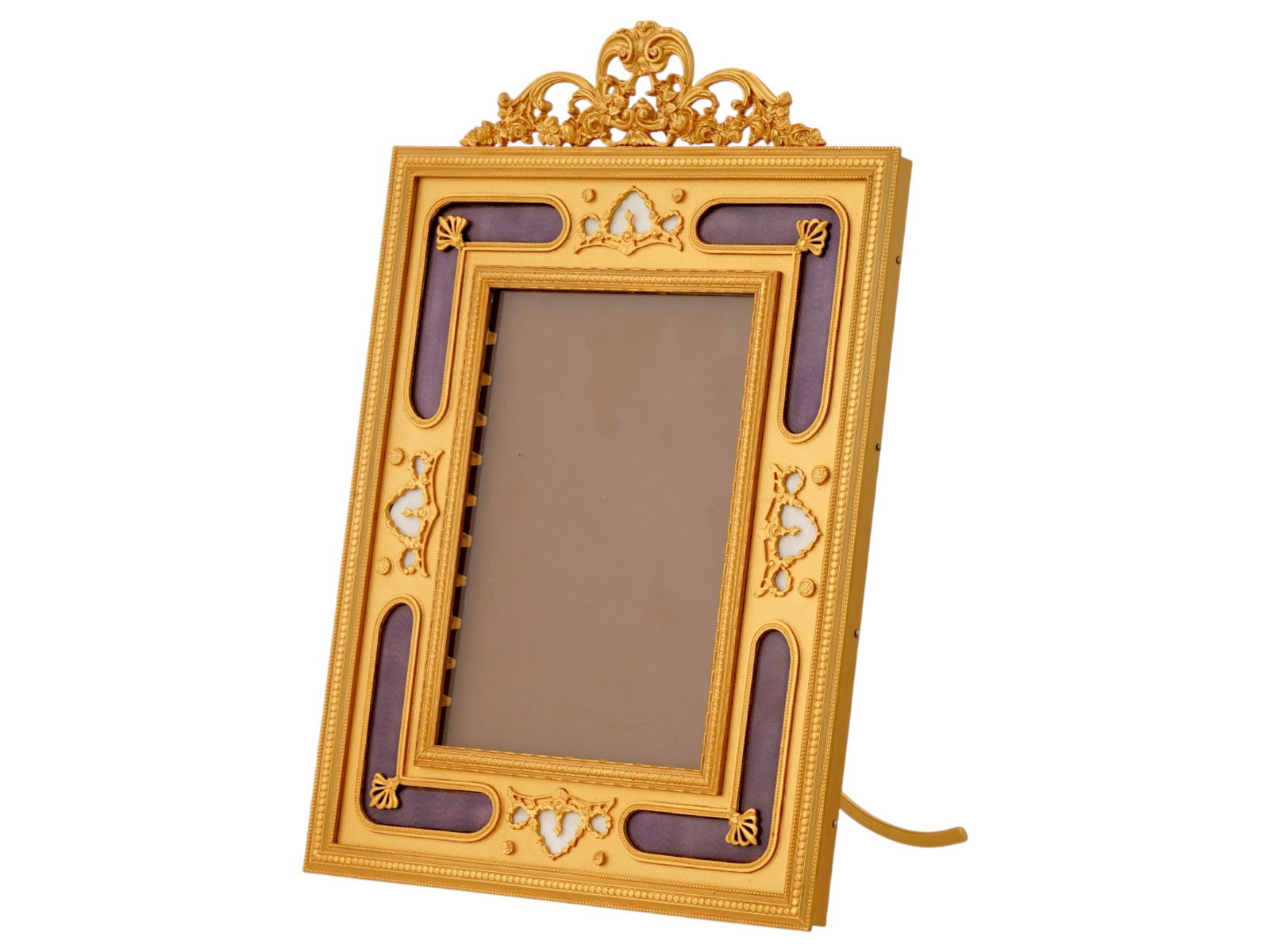 FRENCH ORMOLU ENAMEL MOTHER OF PEARL PICTURE FRAME (1 of 7)