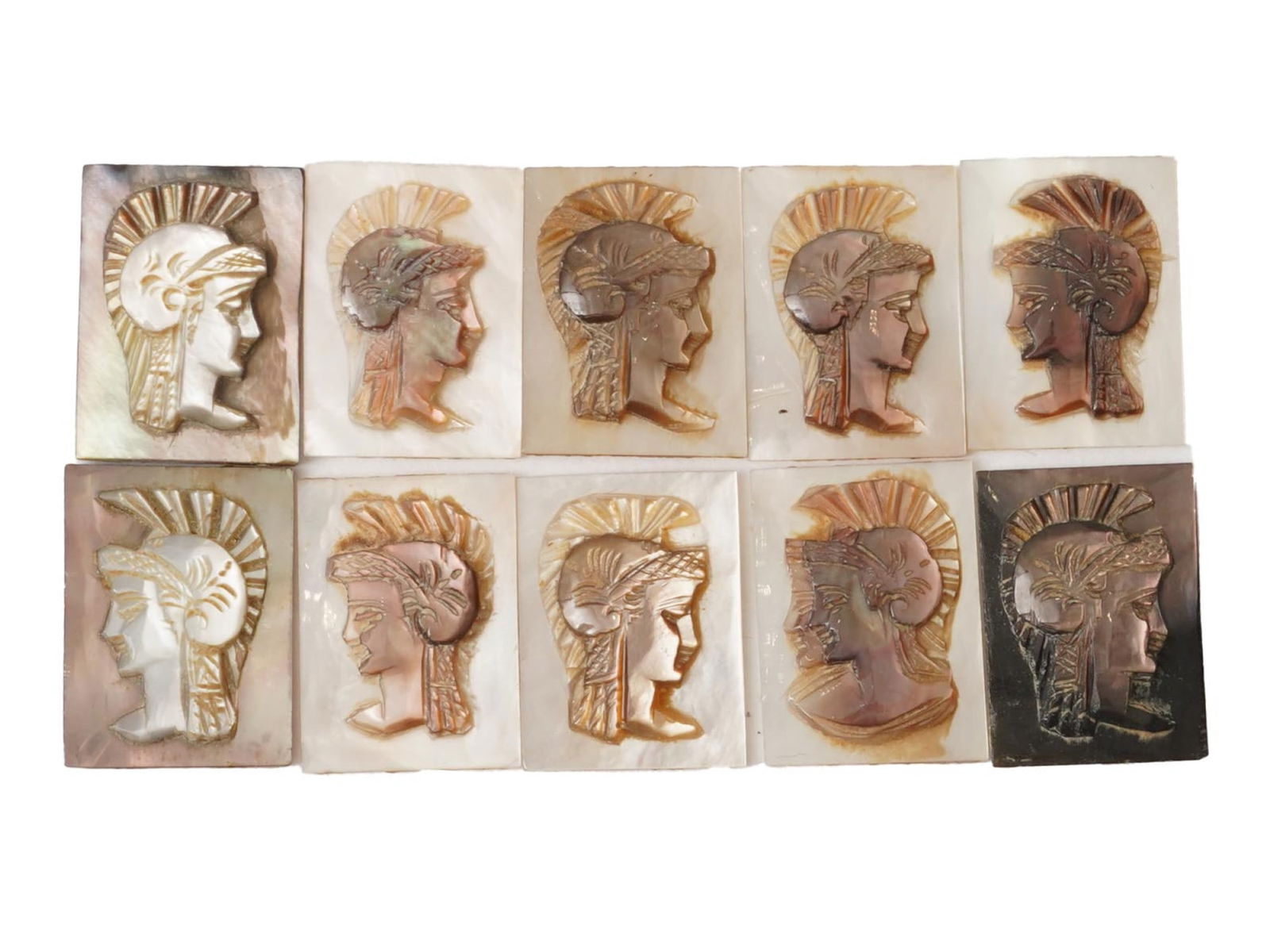 COLLECTION OF ROMAN PORTRAIT HAND CARVED SHELL CAMEO (1 of 3)