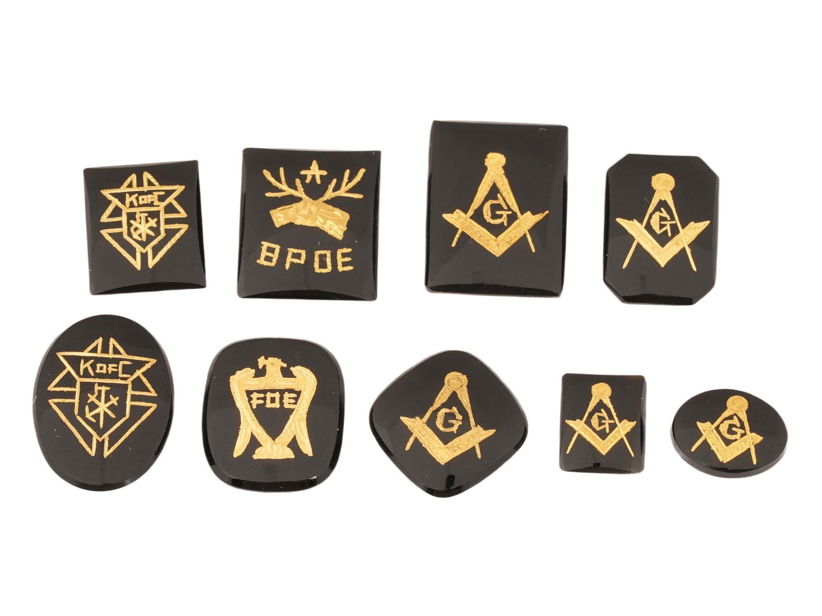 COLLECTION OF GILDED AND CARVED STONE INTAGLIOS (1 of 4)