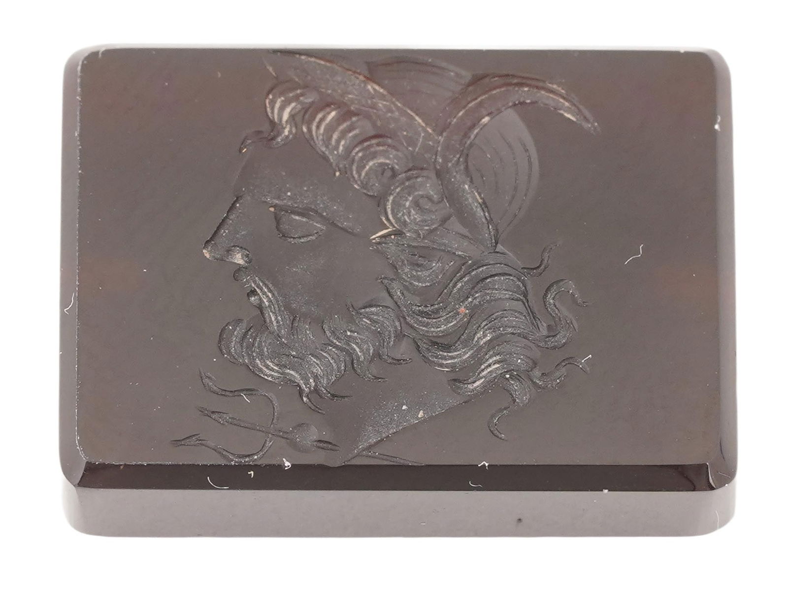 BROWN ONYX INTAGLIO WITH PROFILE OF POSEIDON (1 of 4)