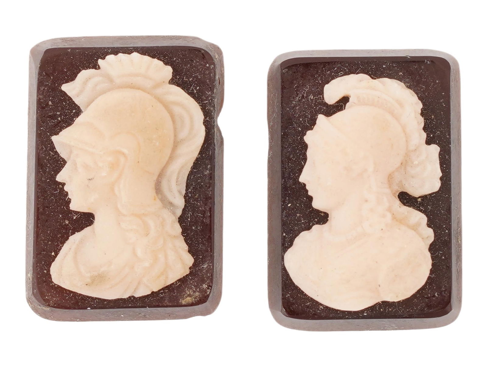 ANTIQUE SHELL CAMEOS W WARRIOR AND ATHENA PORTRAITS (1 of 6)