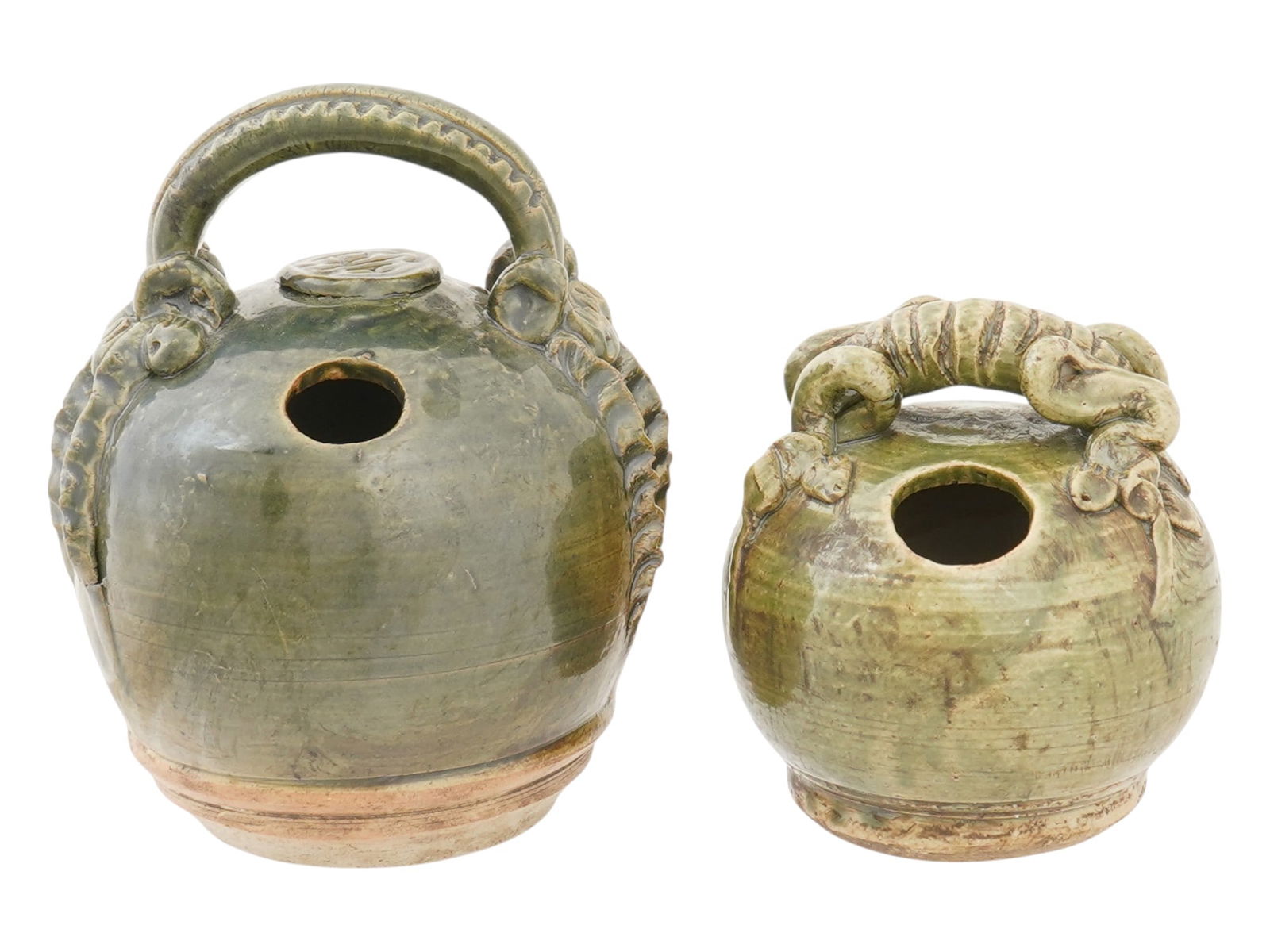 LOT OF TWO VIETNAMESE GLAZED CERAMIC LIME POTS (1 of 8)