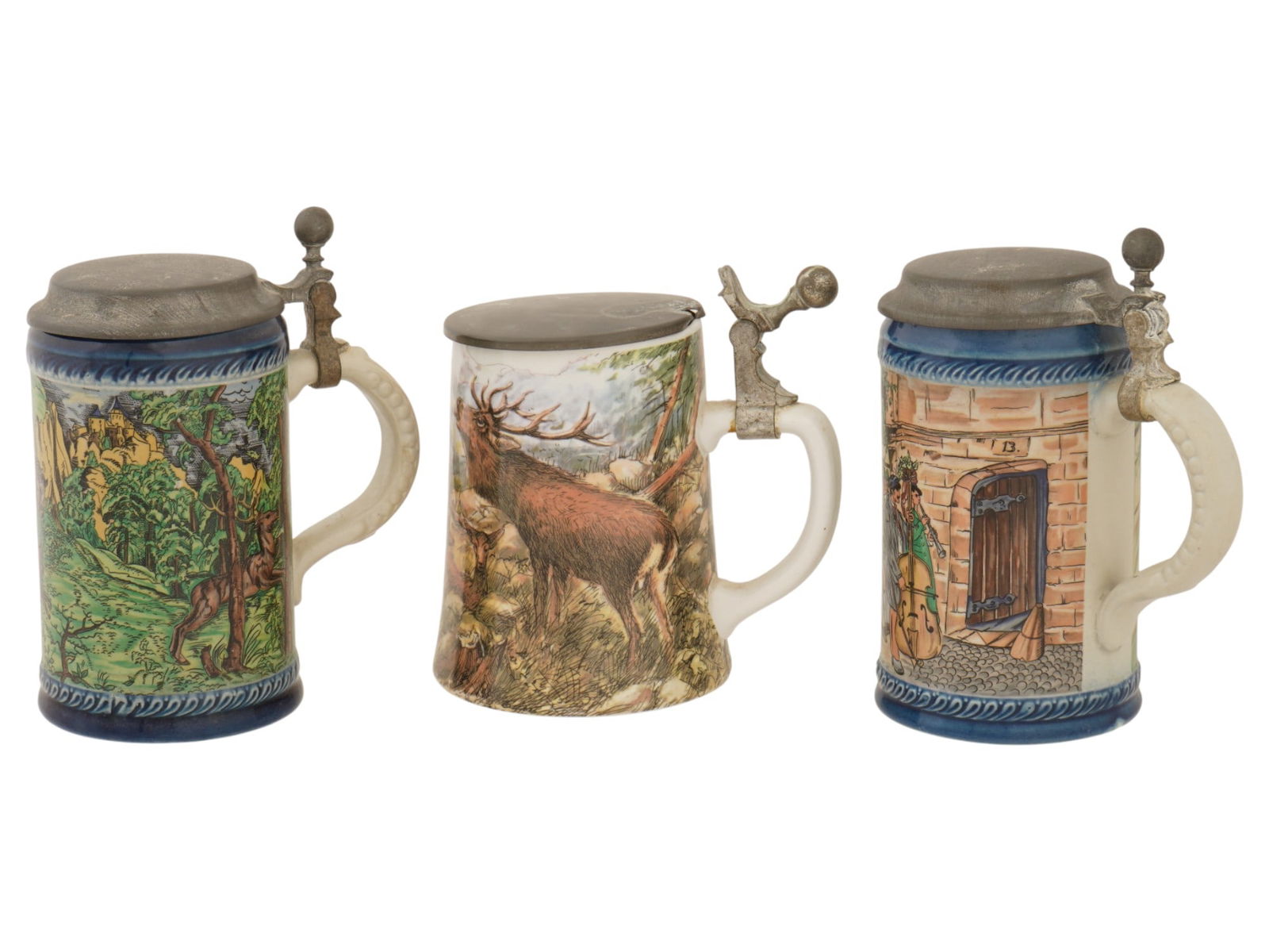 COLLECTION OF VINTAGE GERMAN CERAMIC BEER STEINS (1 of 7)