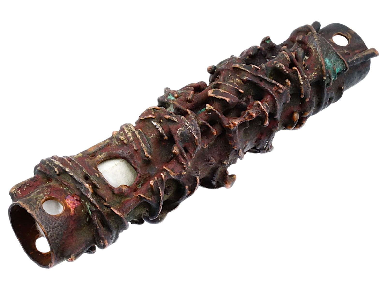 VINTAGE JUDAICA BRUTALIST BRONZE MEZUZAH CASE (1 of 12)