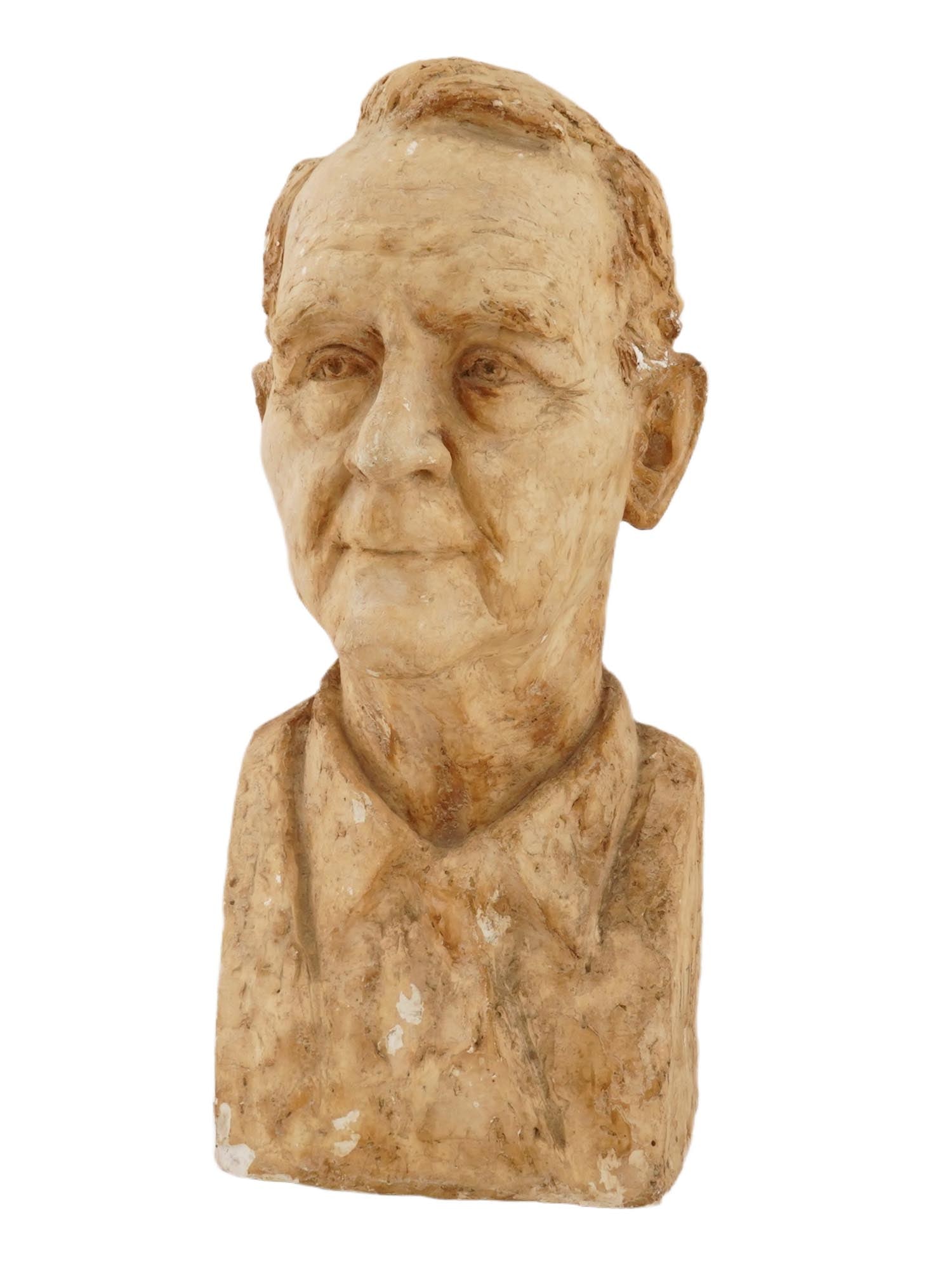 LARGE VINTAGE BUST OF MAN SIGNED NATHAN RAPOPORT 1964 (1 of 10)