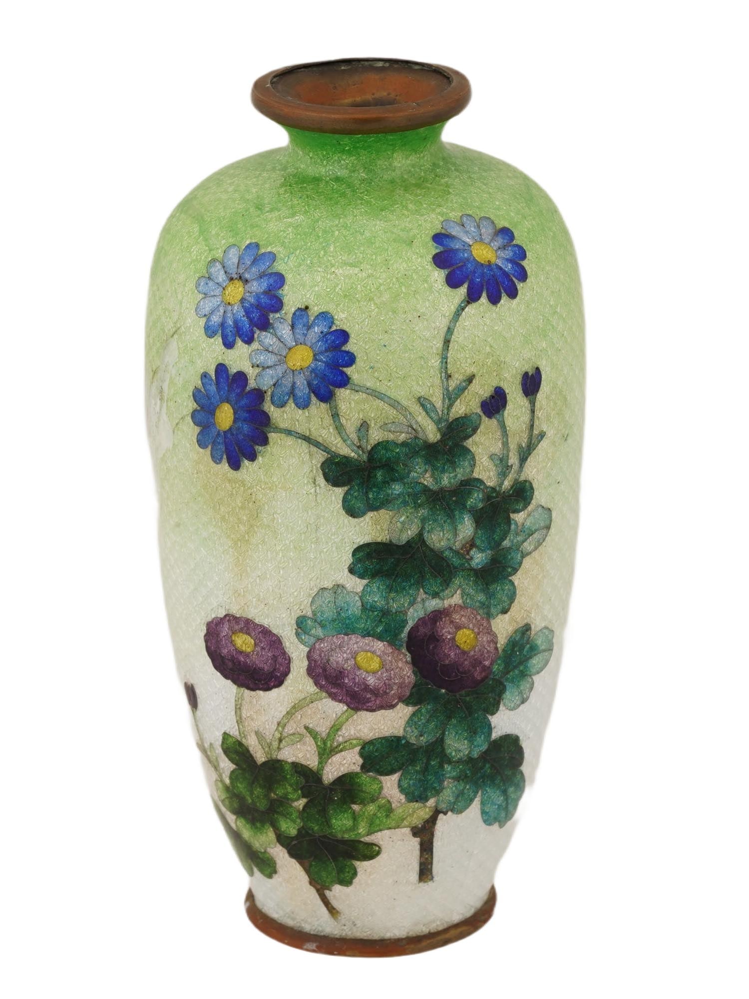 ANTIQUE JAPANESE MEIJI ERA GINBARI CLOISONNE VASE (1 of 8)