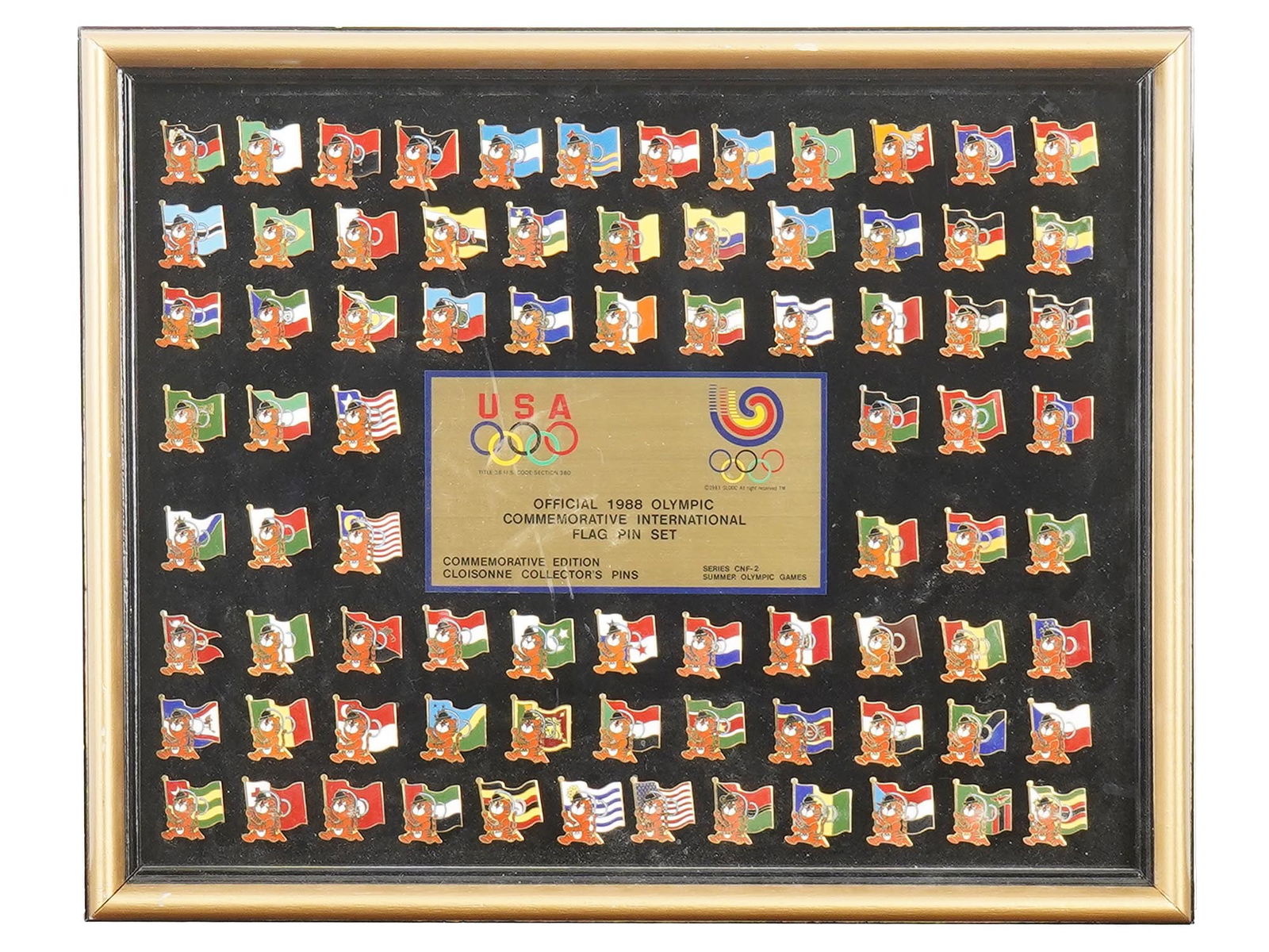 US OFFICIAL 1988 OLYMPIC COMMEMORATIVE FLAG PIN SET (1 of 5)