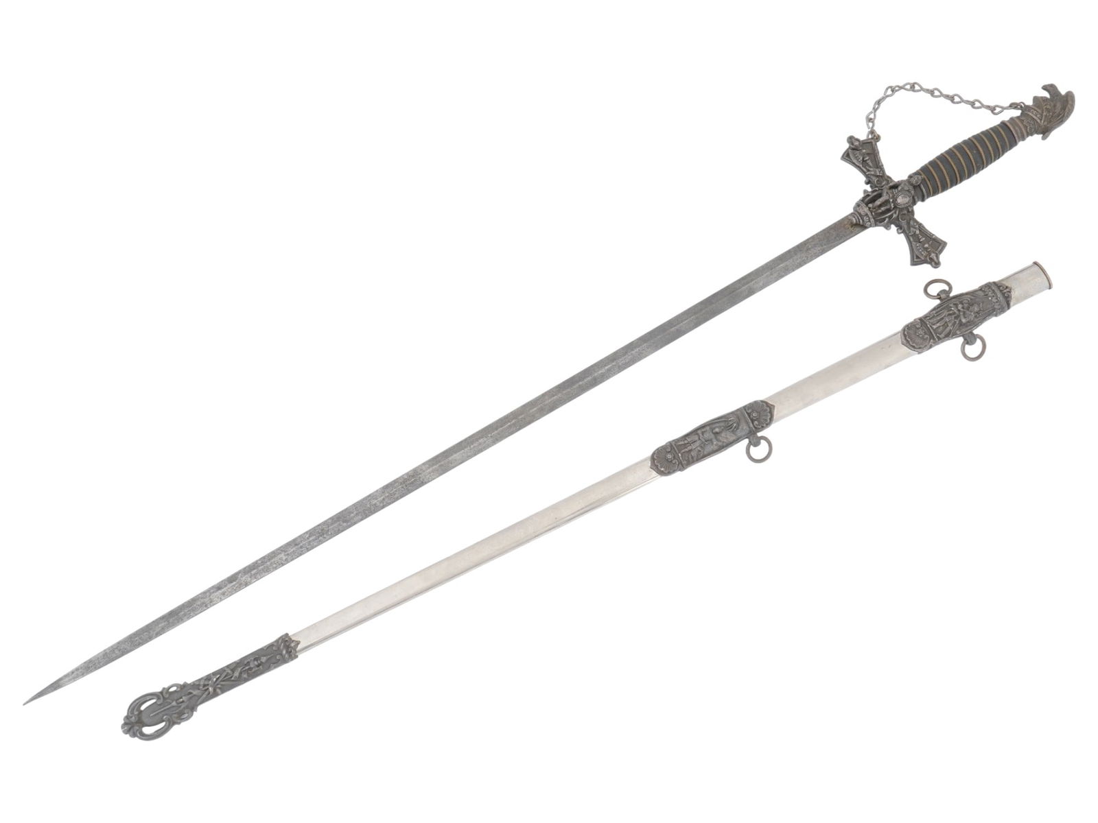 AMERICAN MASONIC SWORD BY CHARLES SWENSON W SCABBARD (1 of 10)