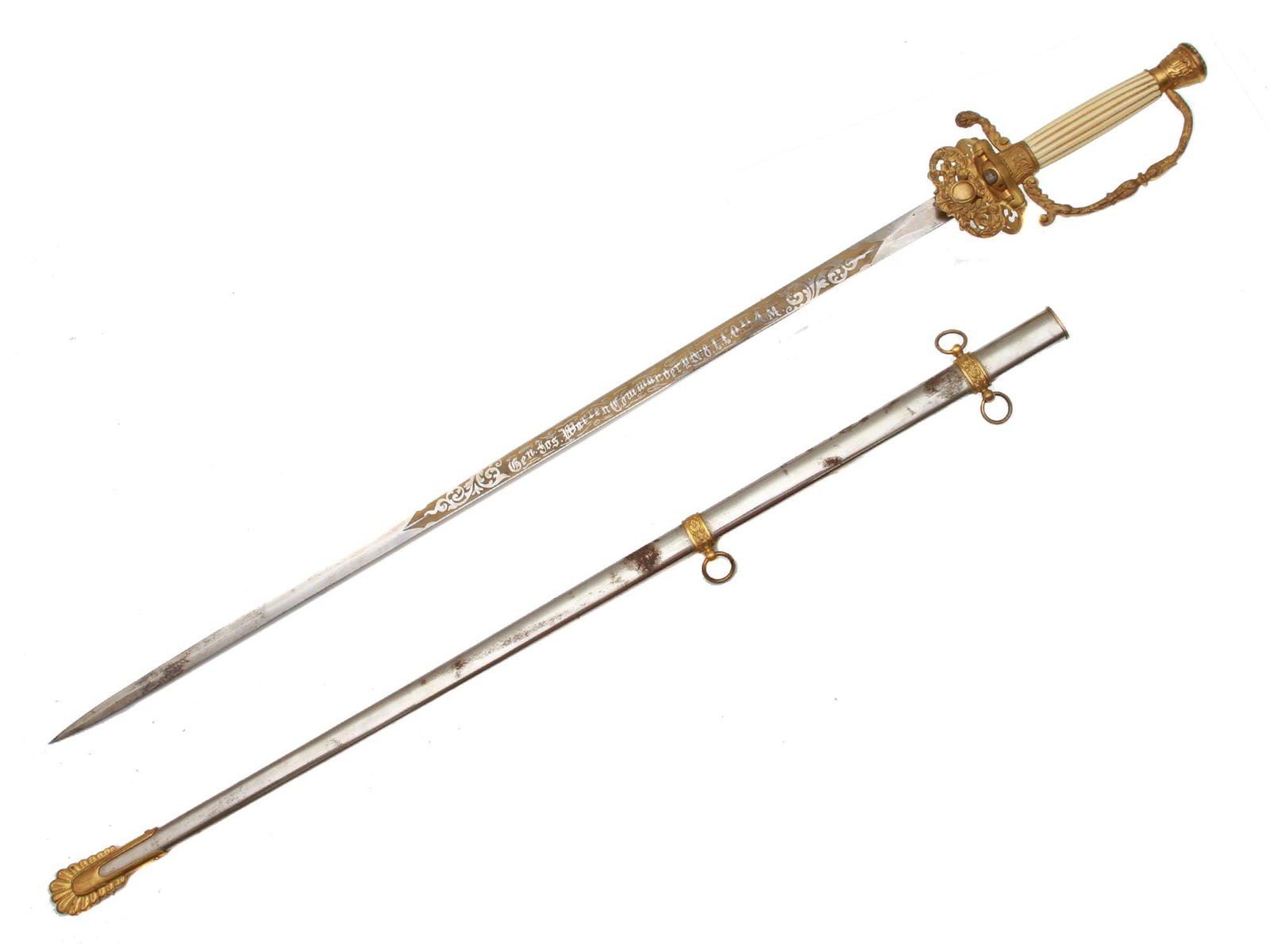 AN ANTIQUE AMERICAN SWORD LATE 19TH CEN. (1 of 12)