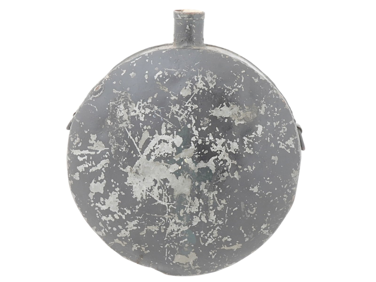 ANTIQUE CIVIL WAR CONFEDERATE BLACK PAINTED TIN CANTEEN (1 of 6)