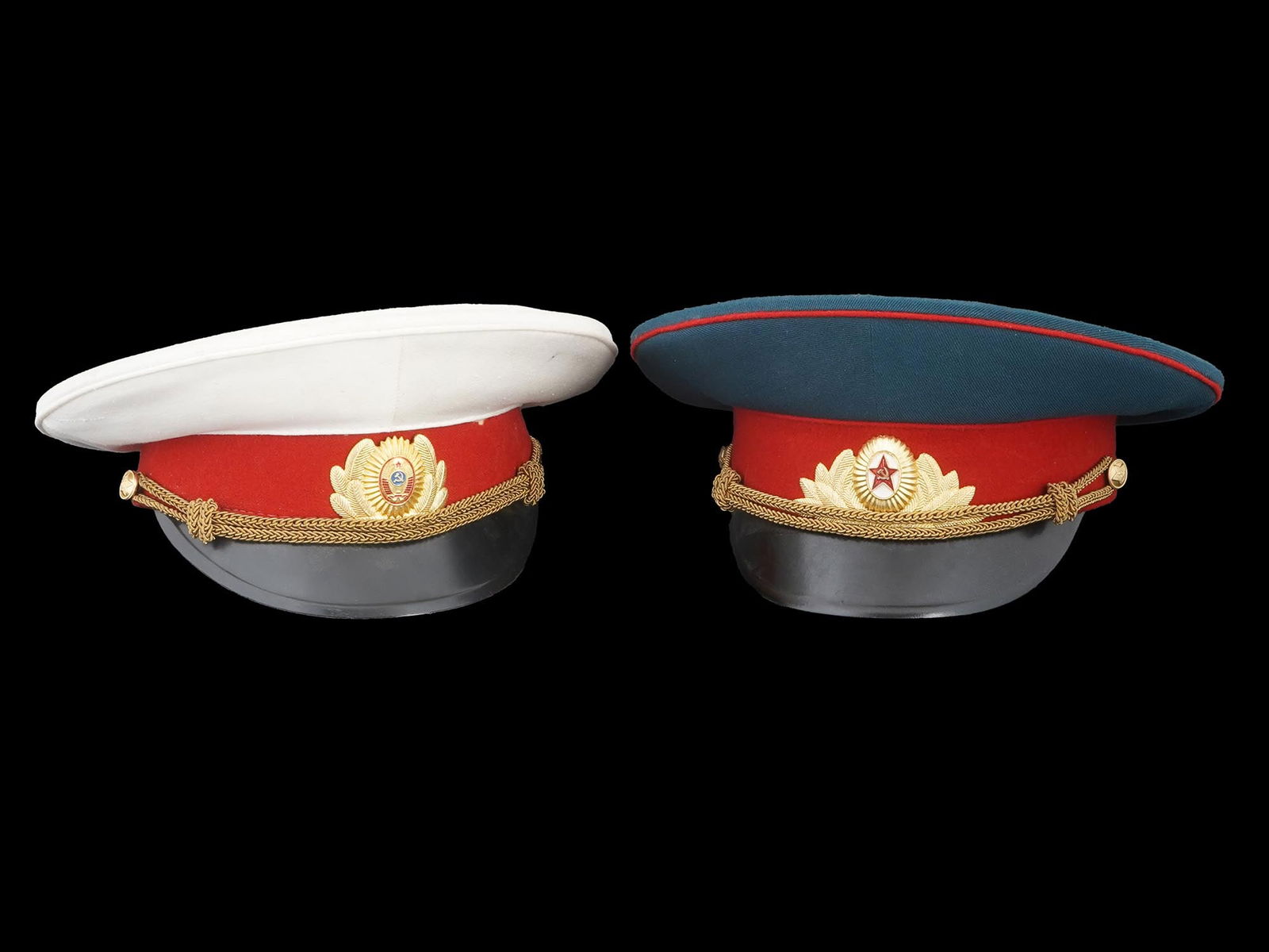 LOT OF RUSSIAN SOVIET ERA POLICE OFFICER UNIFORM CAPS (1 of 12)