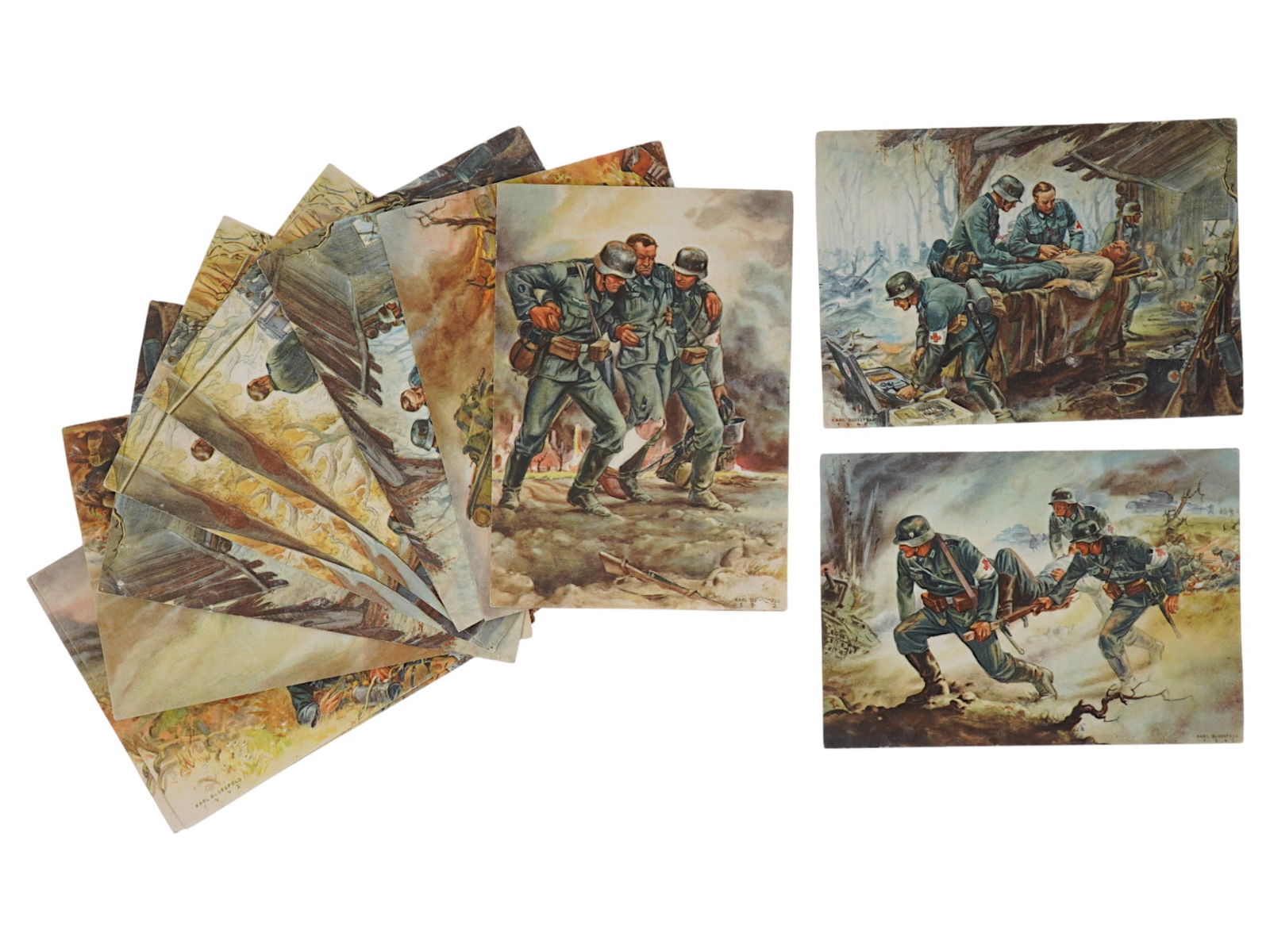 VINTAGE WWII NAZI GERMAN MILITARY MEDICAL POSTCARDS (1 of 2)