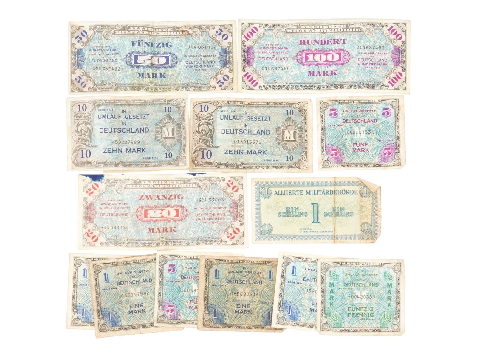 ALLIED OCCUPATION OF GERMANY 1944 PAPER MONEY (1 of 6)