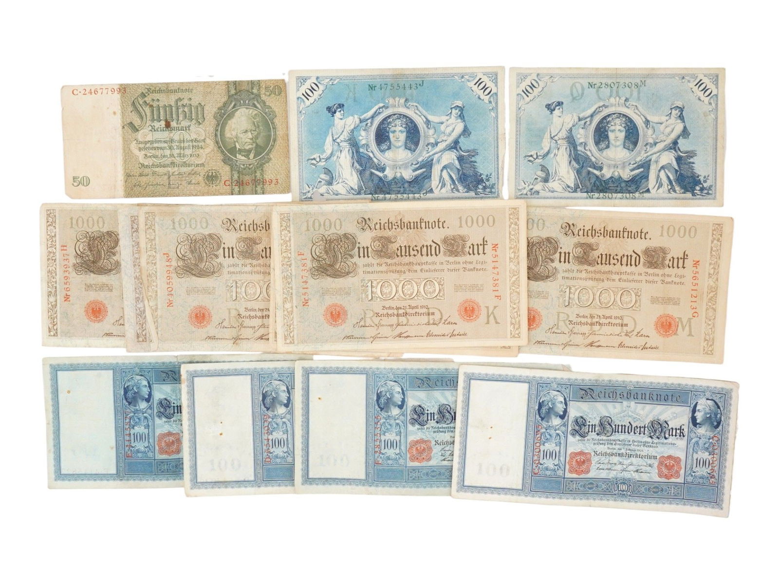 ANTIQUE AND VINTAGE GERMAN MONEY BANKNOTES (1 of 4)