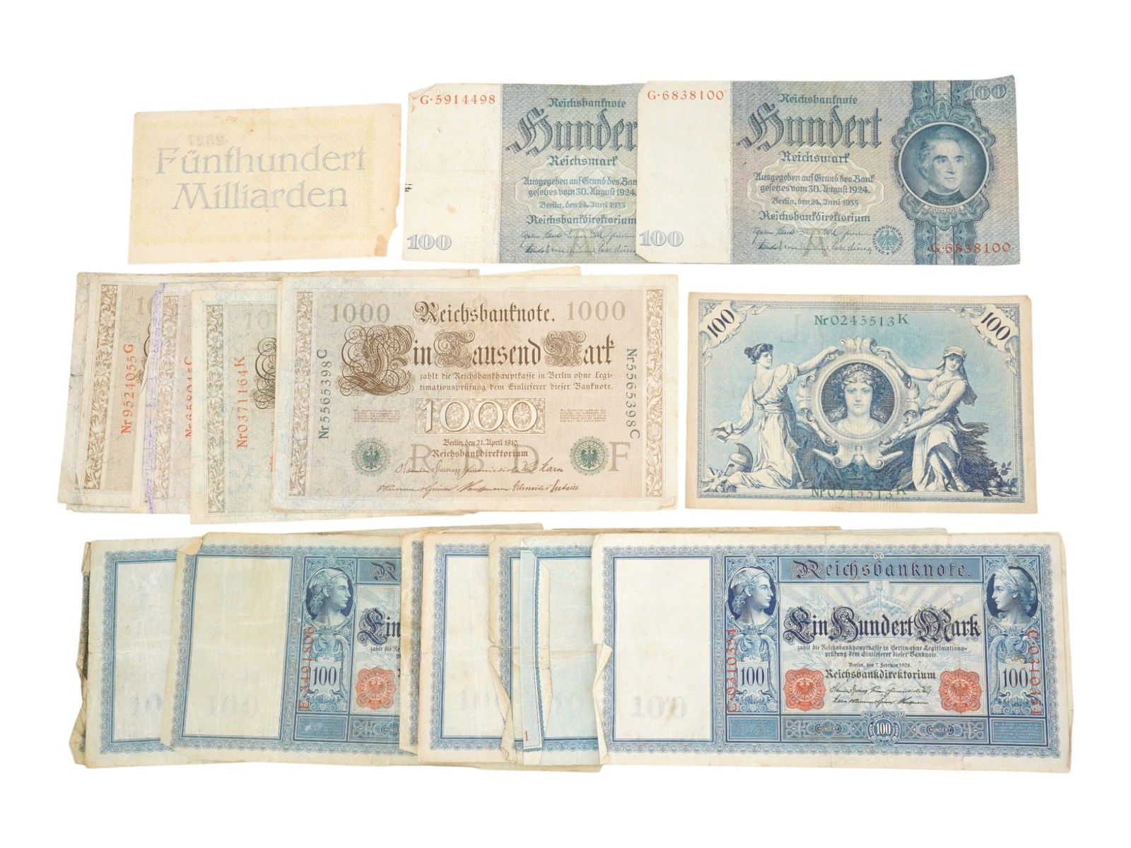 COLLECTION ANTIQUE GERMAN PAPER MONEY BANKNOTES (1 of 4)
