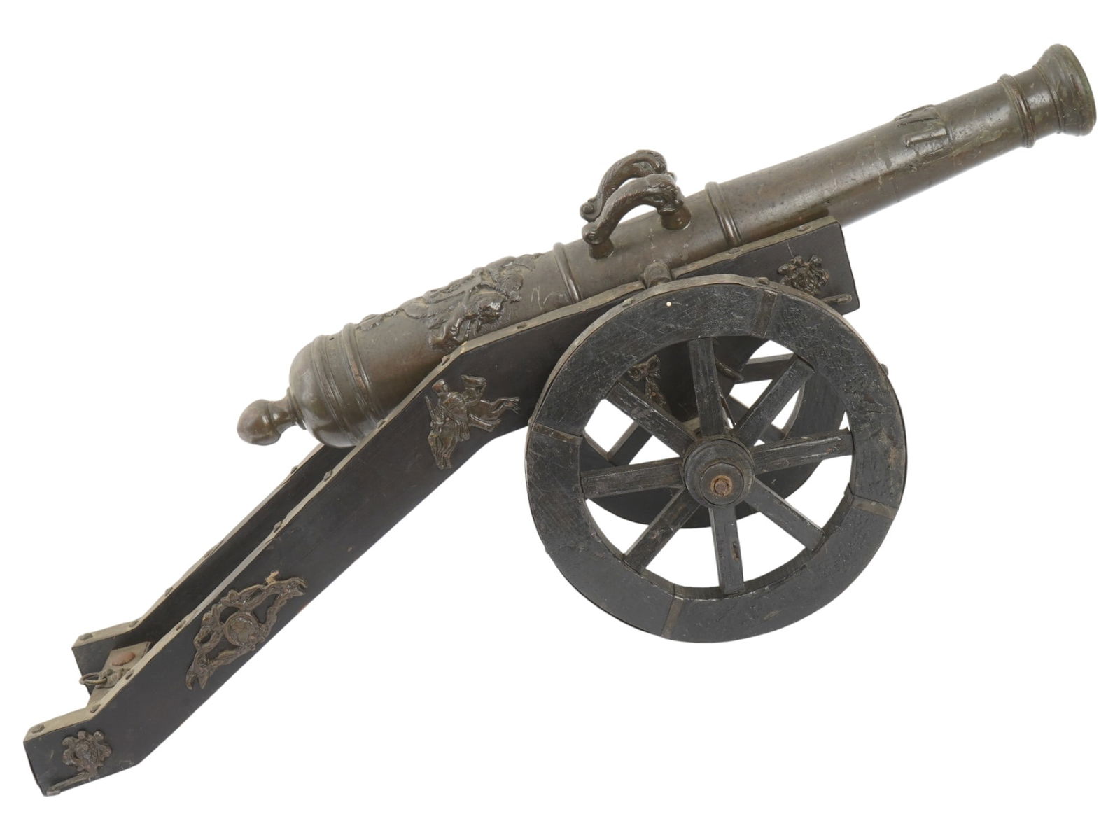 NORTHERN EUROPEAN BRONZE NAVAL CANNON CARRIAGE REPLICA (1 of 20)