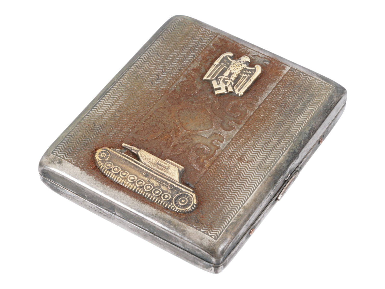 WWII NAZI GERMAN ARMY PANZER CIGARETTE CASE (1 of 7)